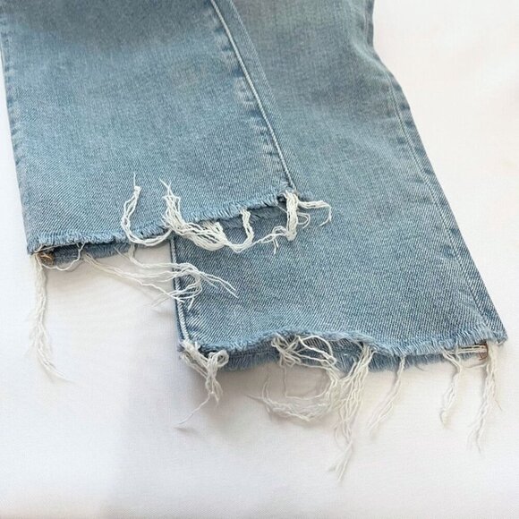 MADEWELL THE PERFECT VINTAGE JEANS DISTRESSED IN LIGHT WASH FRAY HEM - 26 - Picture 10 of 13